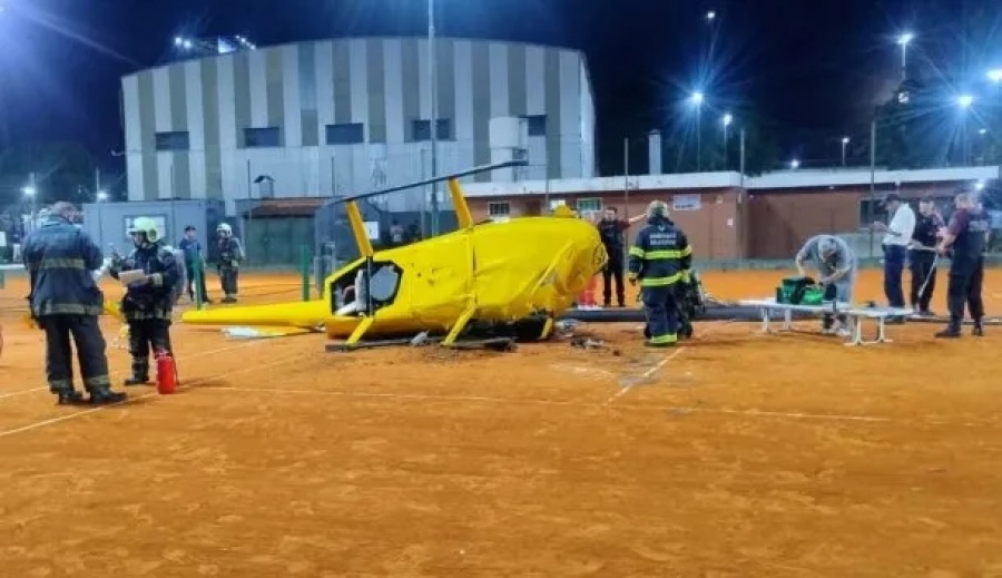 IMPUTARON AL PILOTO DEL HELICÓPTERO QUE CAYÓ EN UNA CANCHA DE TENIS