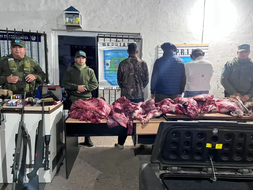 CAZADORES FURTIVOS TRASLADABAN EN UN FREEZER EJEMPLARES DE CIERVO AXIS Y UN CHANCHO SALVAJE